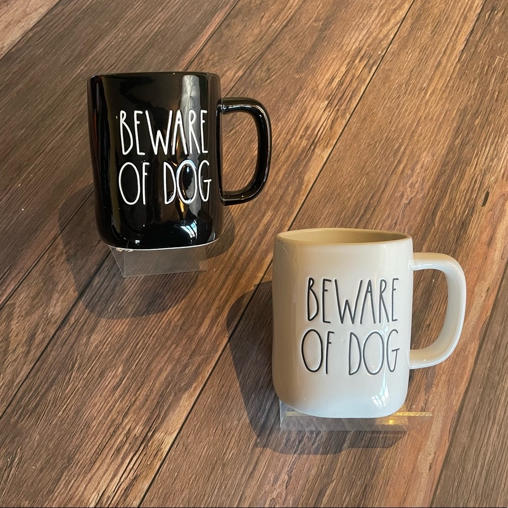 Rae Dunn ~ Beware of Dog mug set